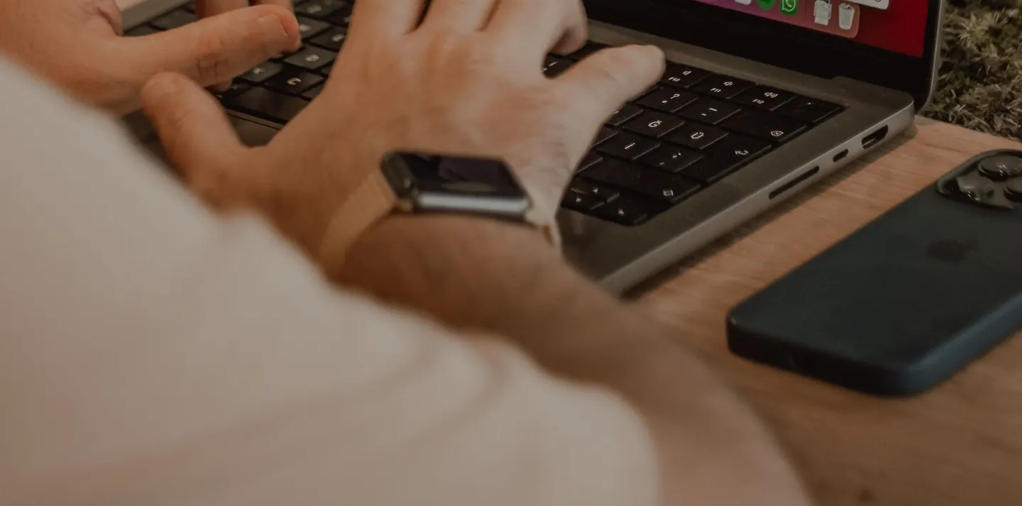 A person working on a laptop
